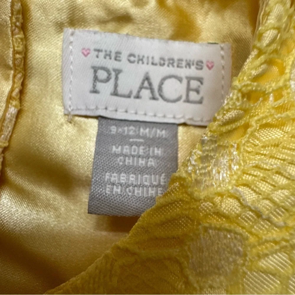 The Children’s Place Yellow Lace Dress Sleeveless Baby Girl 9–12M
